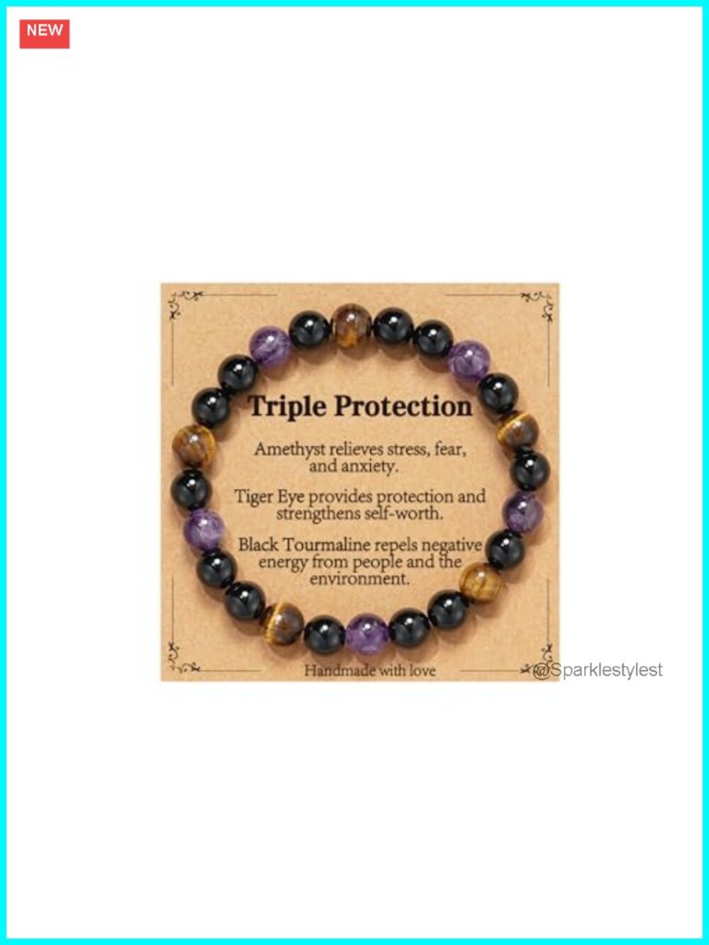 Healing Crystal Beaded Bracelet 8mm Natural Stone Stretch 7 Inch Women